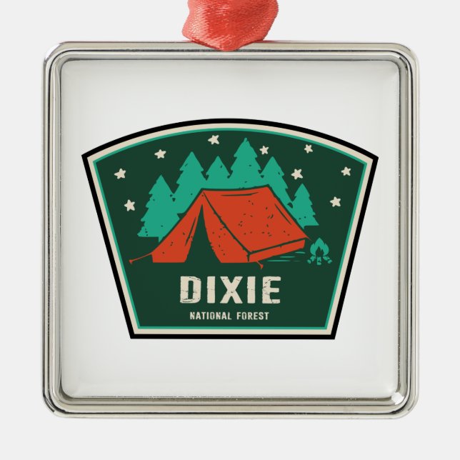 Ornamento De Metal Acampamento Florestal Nacional Dixie (Frente)