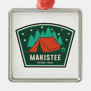Ornamento De Metal Acampamento Florestal Nacional Manisteu
