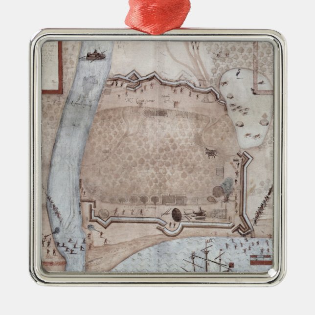 Ornamento De Metal Acampamento fortificado, Puerto Rico (Frente)