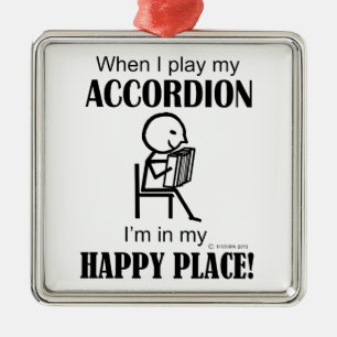 Ornamento De Metal Accordion Happy Place