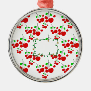 Ornamento De Metal Acessórios personalizáveis do padrão de cereja ver