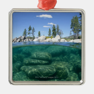 Ornamento De Metal Acima e abaixo do lago Tahoe
