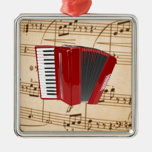 Ornamento De Metal Acordeão: Red Accordion, design popular,