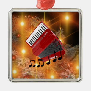 Ornamento De Metal Acordeão Vermelho, Design de Feriado,