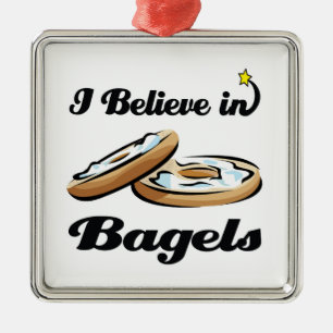 Ornamento De Metal acredito em bagels