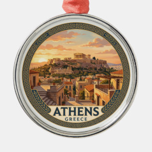 Ornamento De Metal Acrópole de Atenas Grécia Lembrança