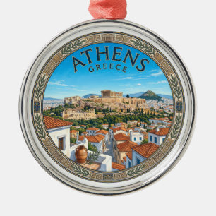 Ornamento De Metal Acrópole de Atenas Grécia Lembrança de Viagem