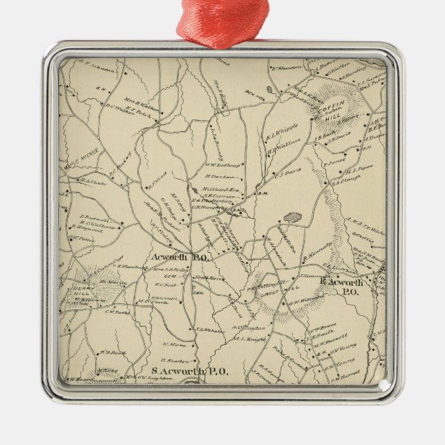 Ornamento De Metal Acworth, Condado de Sullivan (Frente)