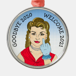 Ornamento De Metal Adeus 2020 Boas-vindas 2021 Engraçado Retro Natal