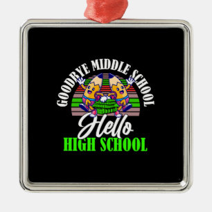 Ornamento De Metal Adeus Segundo grau de Alô da Escola Média