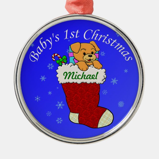 Ornamento De Metal Adicione seu nome (Frente)