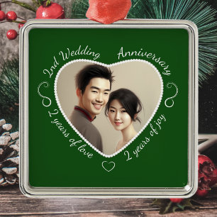 Ornamento De Metal Adicione sua foto no segundo aniversário