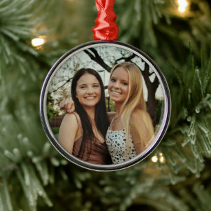 Ornamento De Metal Adicione Sua Própria Foto Personalizada