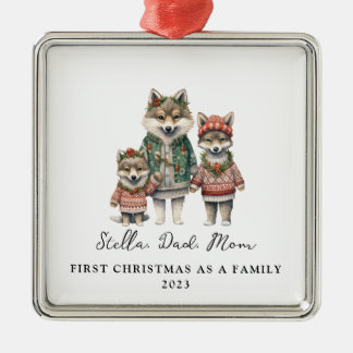 Ornamento De Metal Adoção Infantil Primeiro Natal Como Lobos Familiar