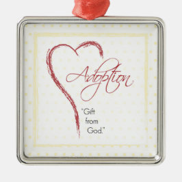 Ornamento De Metal Adoção, Religiosa, Pontos Amarelos com Coração Ver