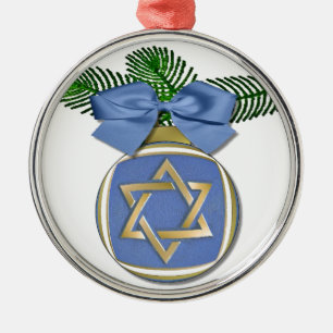 Ornamento De Metal Adorno de impressão judaica Hanukkah Estrela de Da