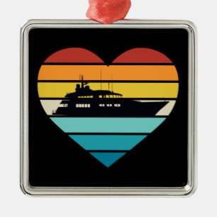 Ornamento De Metal Adoro Iate Capitão Navio Retro Sunset