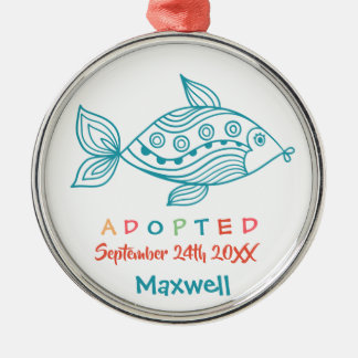 Ornamento De Metal Adotado em Foster Care Fish - Nome Personalizado