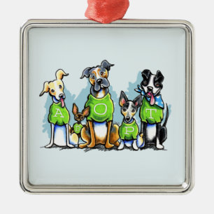 Ornamento De Metal Adote cães que do abrigo as camisetas verdes