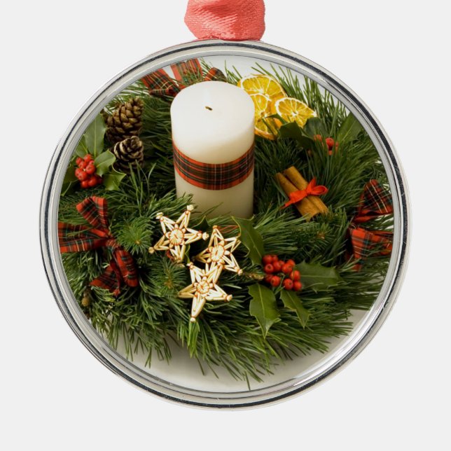 Ornamento De Metal Advent Wreath (Frente)