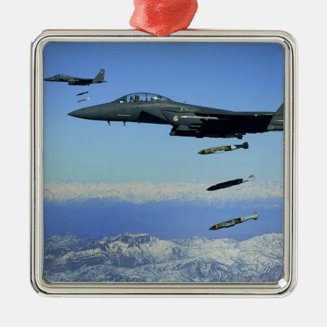 Ornamento De Metal Aeronave da Força Aérea dos EUA F-15E Strike Eagle (Frente)