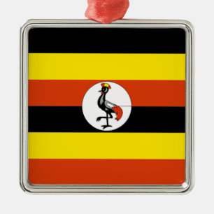 Ornamento De Metal África:Bandeira do Uganda