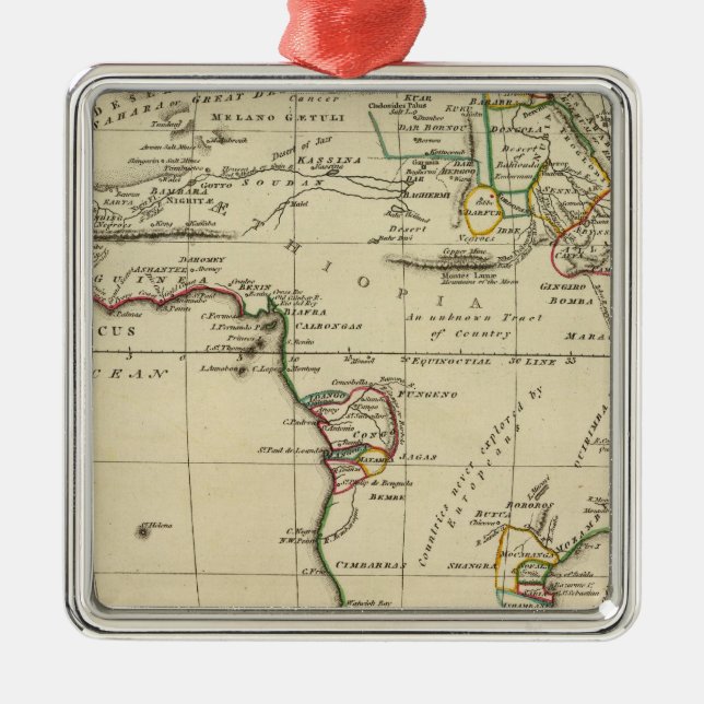 Ornamento De Metal África com limites delineados (Frente)