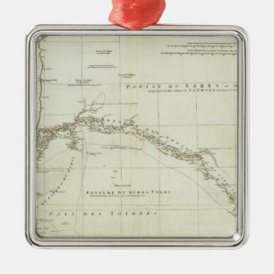 Ornamento De Metal África ocidental com notas geográficas