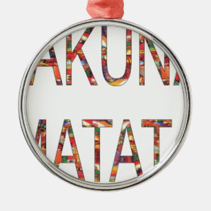 Ornamento De Metal African Vintage Colors Hakuna Matata.jpg