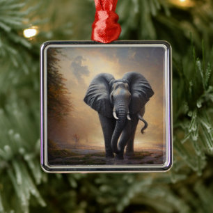 Ornamento De Metal Afro-Elefante-O-Rei