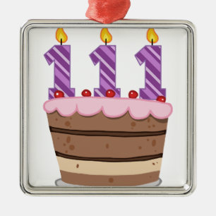 Ornamento De Metal Age 111 on Birthday Cake