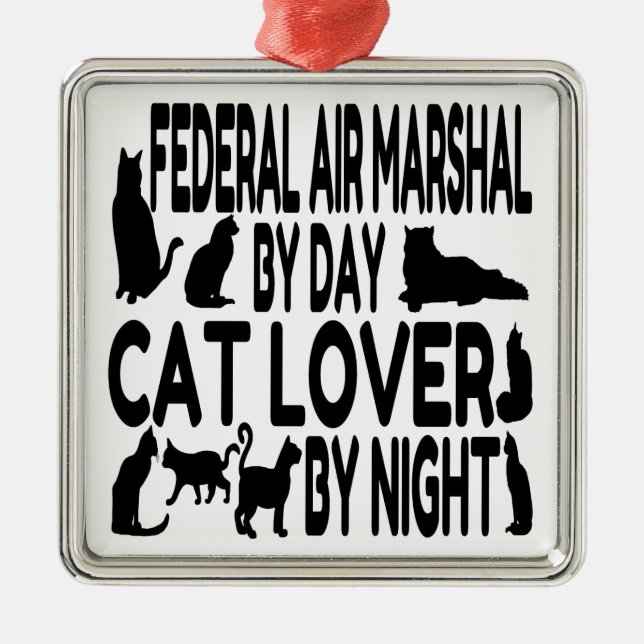 Ornamento De Metal Agente Federal do Ar Cat Lover (Frente)