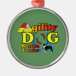 Ornamento De Metal Agilidade de Boston Terrier