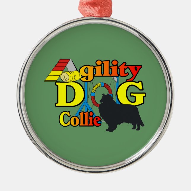 Ornamento De Metal Agilidade de Collie Rough (Frente)