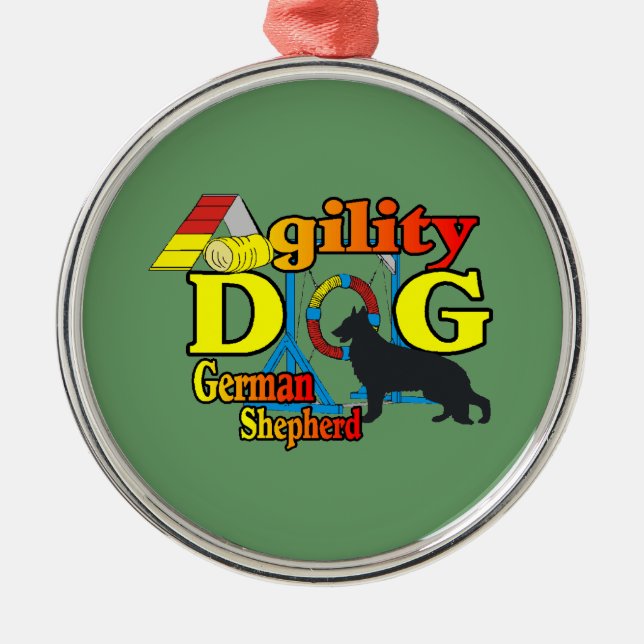 Ornamento De Metal Agilidade do german shepherd (Frente)