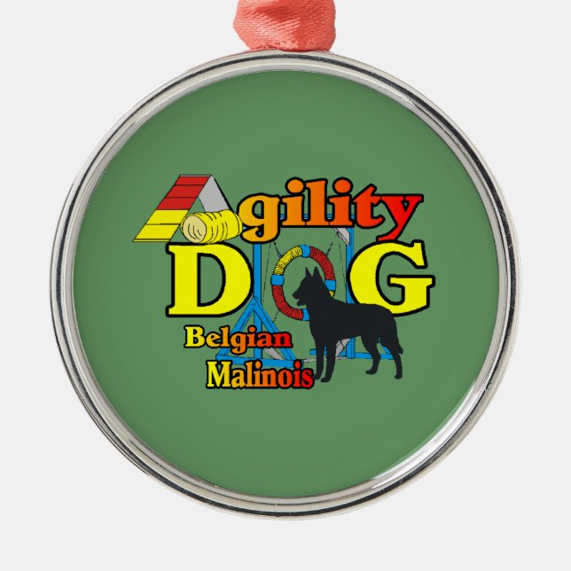 Ornamento De Metal Agilidade Malinois Belga (Frente)