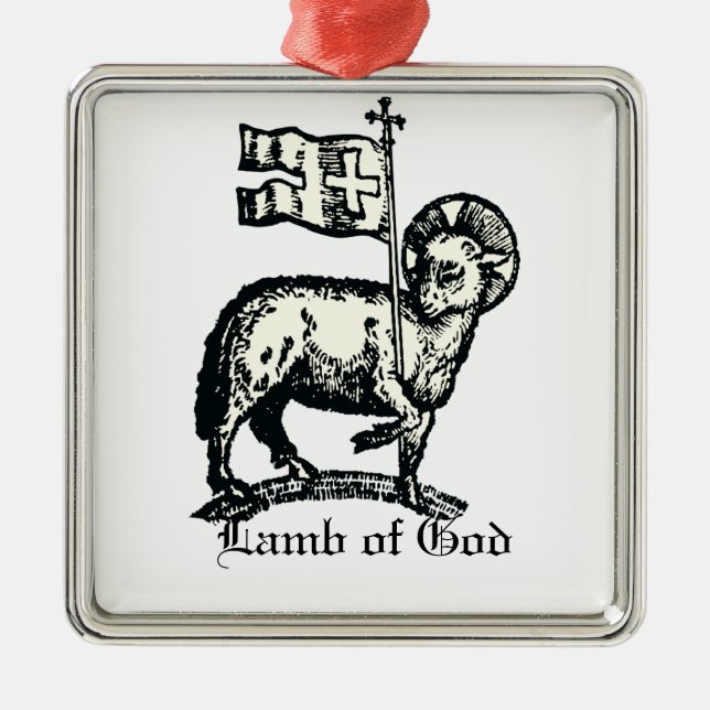 Ornamento De Metal Agnus Dei The Paschal Lamb of God Fine Art  (Frente)