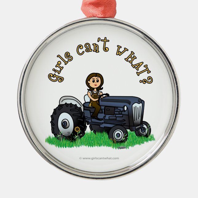 Ornamento De Metal Agricultor azul claro (Frente)