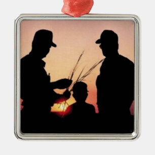 Ornamento De Metal Agricultores e Sunset