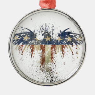 Ornamento De Metal Águia Patriótica, EUA/EUA, bandeira SAD