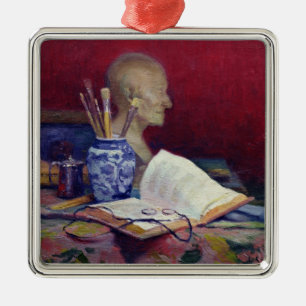 Ornamento De Metal Ainda vida com cabeça de Voltaire