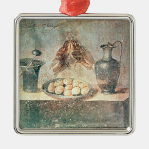 Ornamento De Metal Ainda vida com ovos e tordos