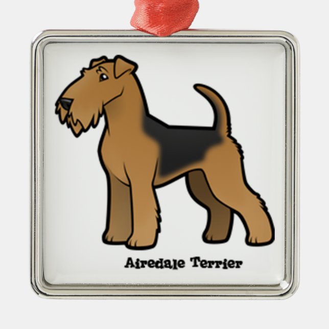 Ornamento De Metal airedale terrier (Frente)