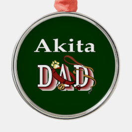 Ornamento De Metal Akita Dog Pai