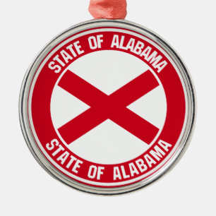 Ornamento De Metal Alabama Round Emblem