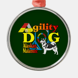 Ornamento De Metal Alaskan Malamute Agilidade