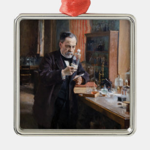 Ornamento De Metal Albert Edelsense - Retrato de Louis Pasteur