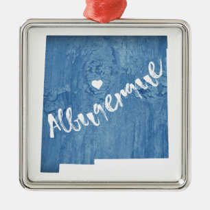 Ornamento De Metal Albuquerque Novo México Madeira Grain