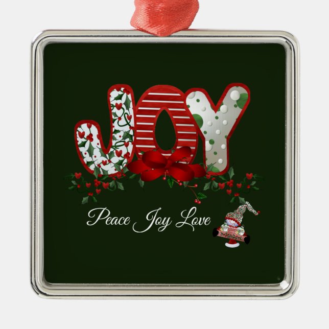 Ornamento De Metal Alegria de Natal (Frente)