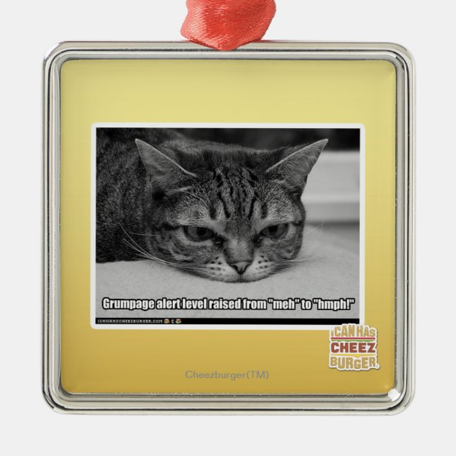 Ornamento De Metal Alerta de Grumpage (Frente)